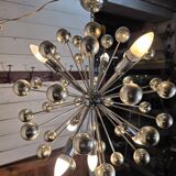1970s chrome metal Sputnik chandelier