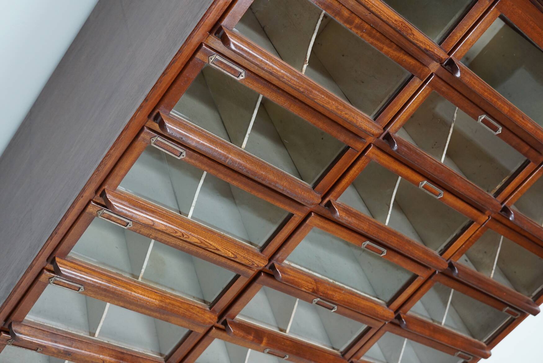 Vintage Dutch Oak / Mahogany Haberdashery Shop Cabinet, 1930s