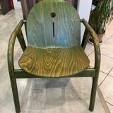 Fauteuil de salon baumann lounge vert vintage années 70