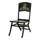 Pair of military folding chairs with Indian decoration.