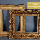 Montparnasse frame with keys carved ceruse wood 62x53 cm, foliage 46x38 cm SB