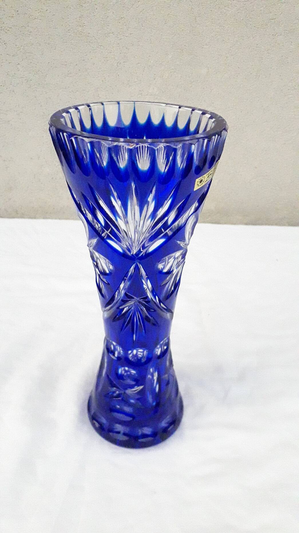 Vase bleu cristal