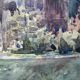 The Médicis Fountain, Luxembourg Garden, Two Signed Watercolours