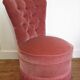 Fauteuil velours rose poudré chauffeuse style napoléon iii vintage