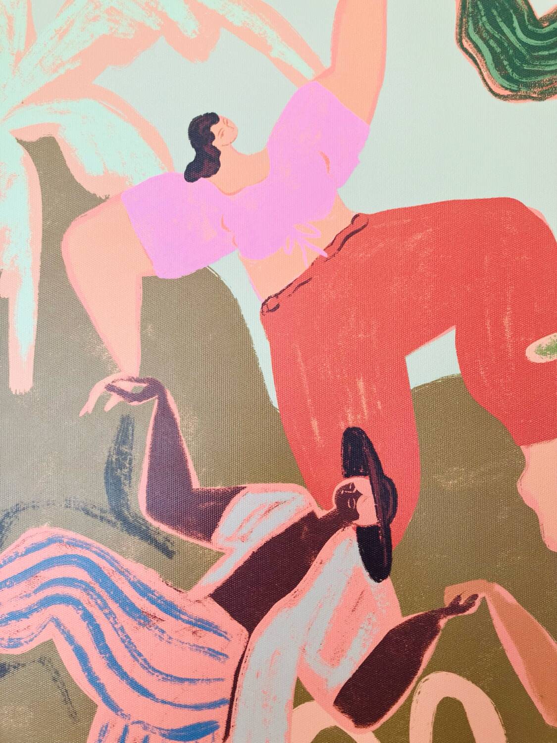 Arty Guava Spring Frolic Framed Canvas