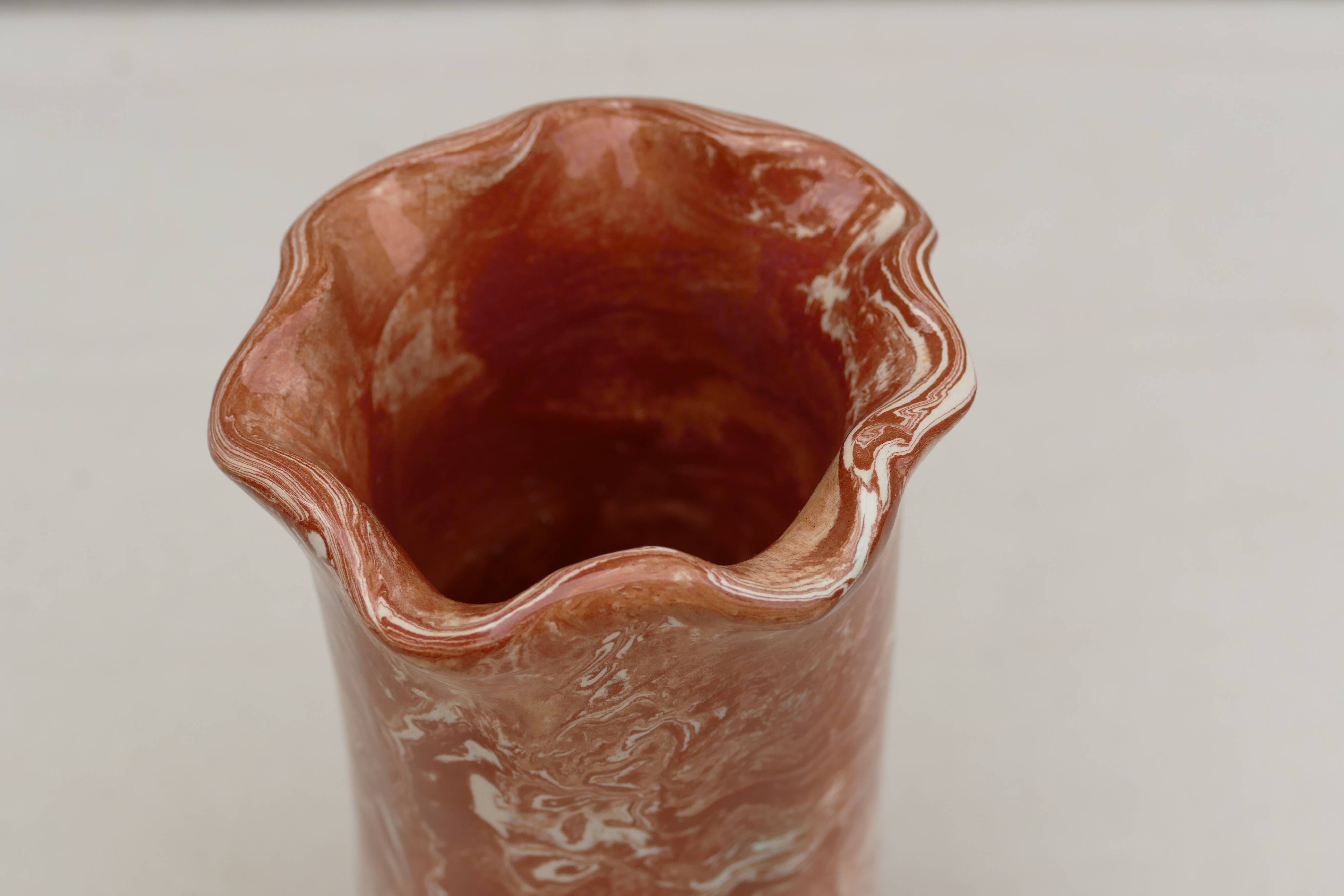 Marbled terracotta vase