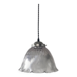Old holophane glass pendant light 25.5 cm vintage