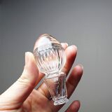 Small carafe, glass/crystal, antique ruby glass, engraved, 19th-20th century.