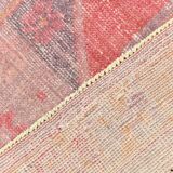 4x7 Vintage Pale Red Geometric Turkish Rug, 117x228Cm