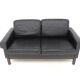 Scandinavian leather sofa 2 places, Sweden, 1950