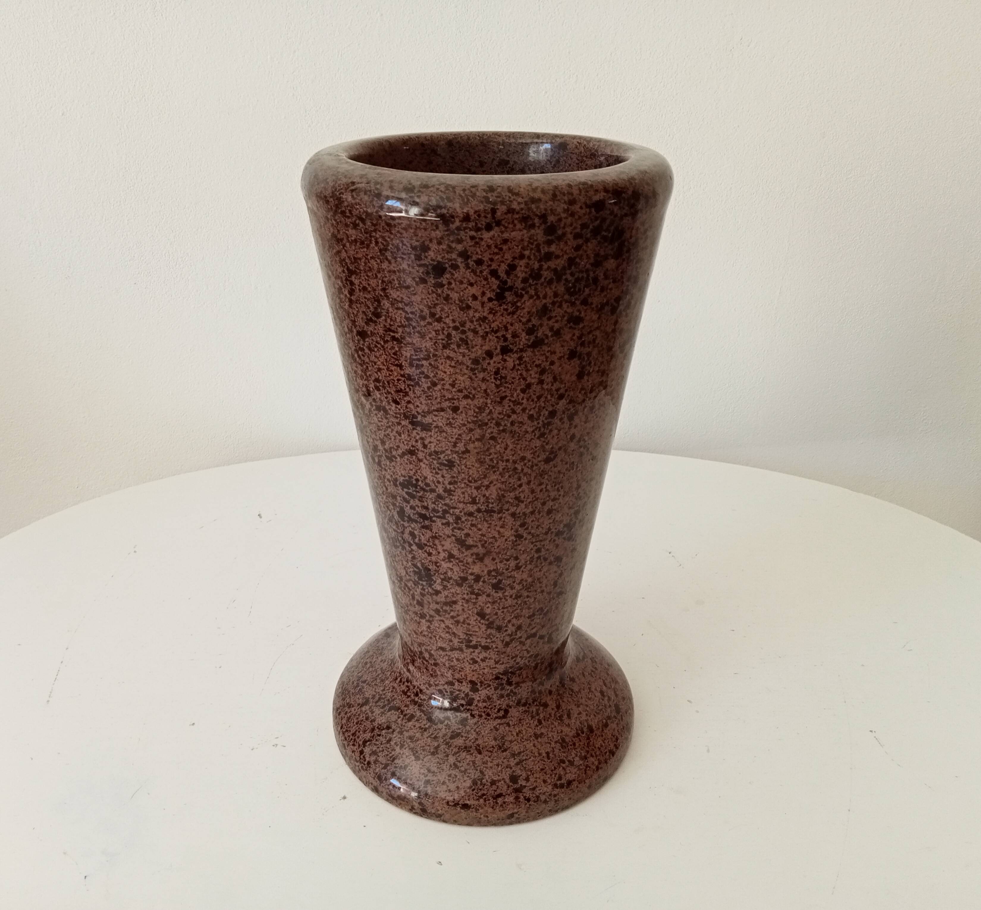 Vintage speckled granite vase