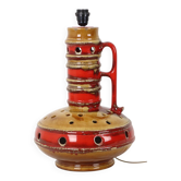 Large Red and Yellow Ceramic Lamp Base, Kil, Scandinavia, 51 cm