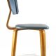 Vintage set of two Cor Alons chairs – bent plywood & blue and cream skai upholstery – 1950s Dutch design