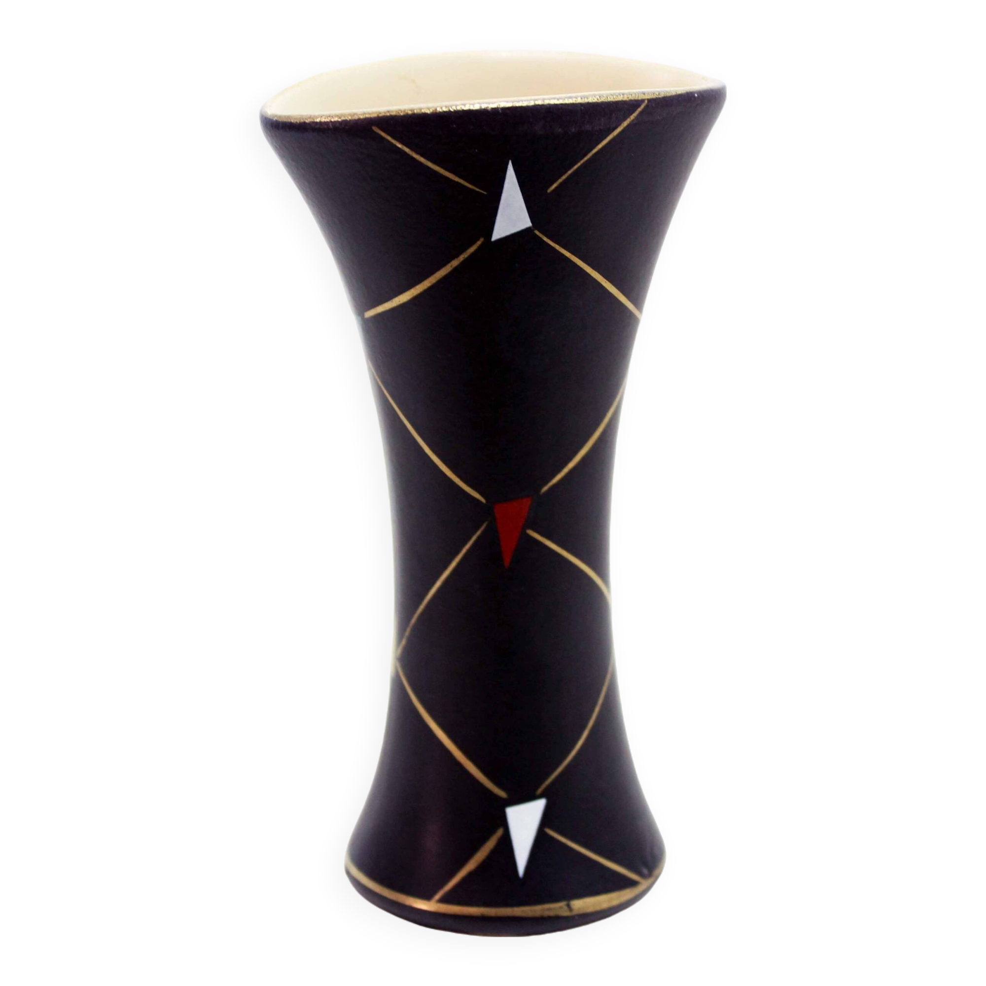 Vintage vase with geometric decorations 1970