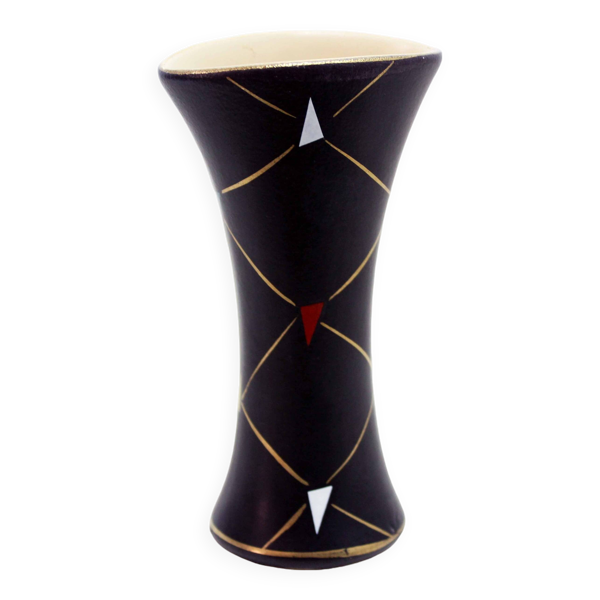 Vase vintage aux décors géométriques 1970