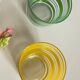 Pair of VINTAGE Silkscreened Glass Plant Pots