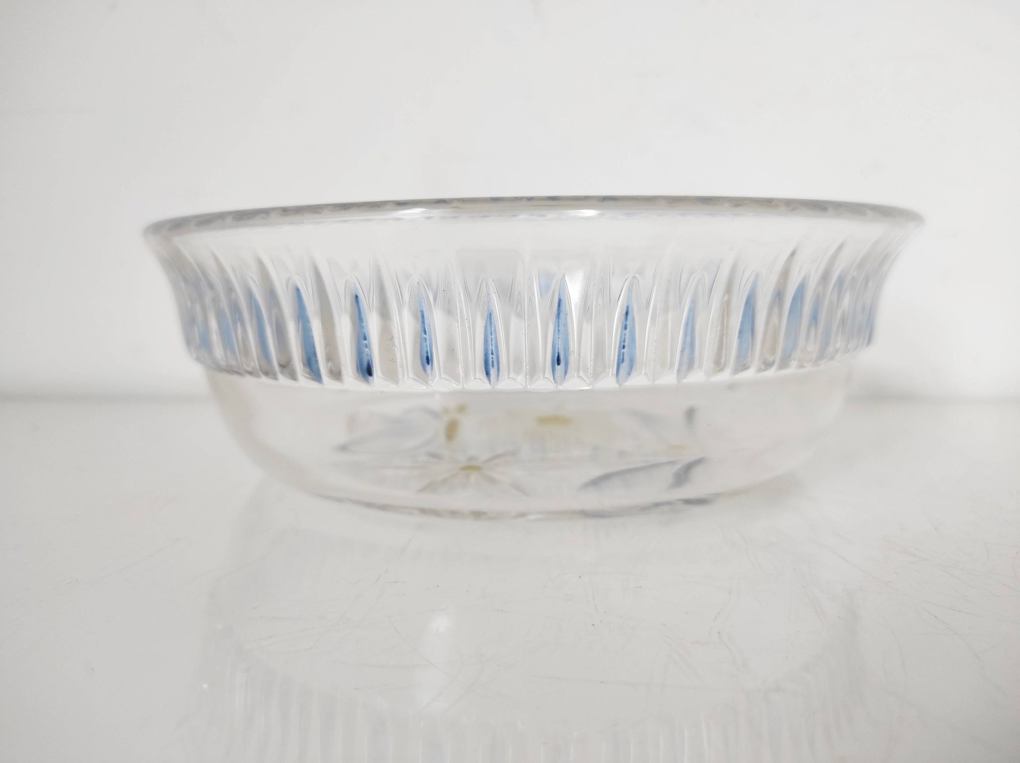 Coupe en verre Walther glass papillon et fleurs