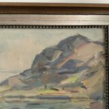 Vintage Impressionist Sea Scape Oil on Canvas Signed E.Ollers (1888-1959) Framed