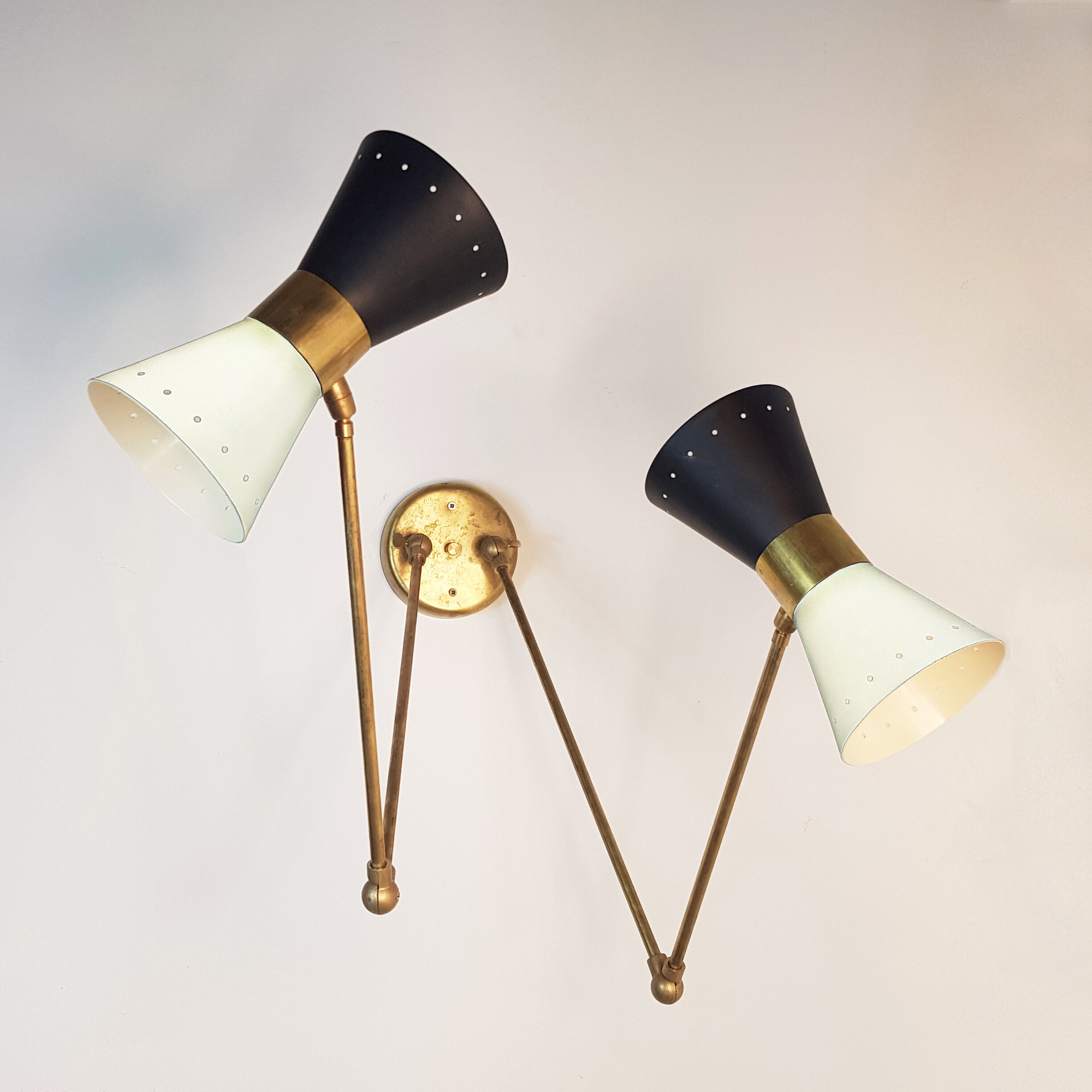 Italian sconces articulated wall diabolo 50s