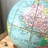 World map wooden base