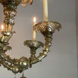 Rezzonico Venetian Lustre In Murano Glass Mordoré With Green Reflections, 10 Bras Of Light