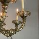 Lustre rezzonico vénitien en verre de Murano mordoré avec des reflets vert, 10 bras de lumière