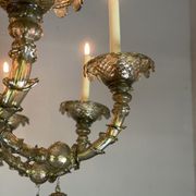 Rezzonico Venetian Lustre In Murano Glass Mordoré With Green Reflections, 10 Bras Of Light