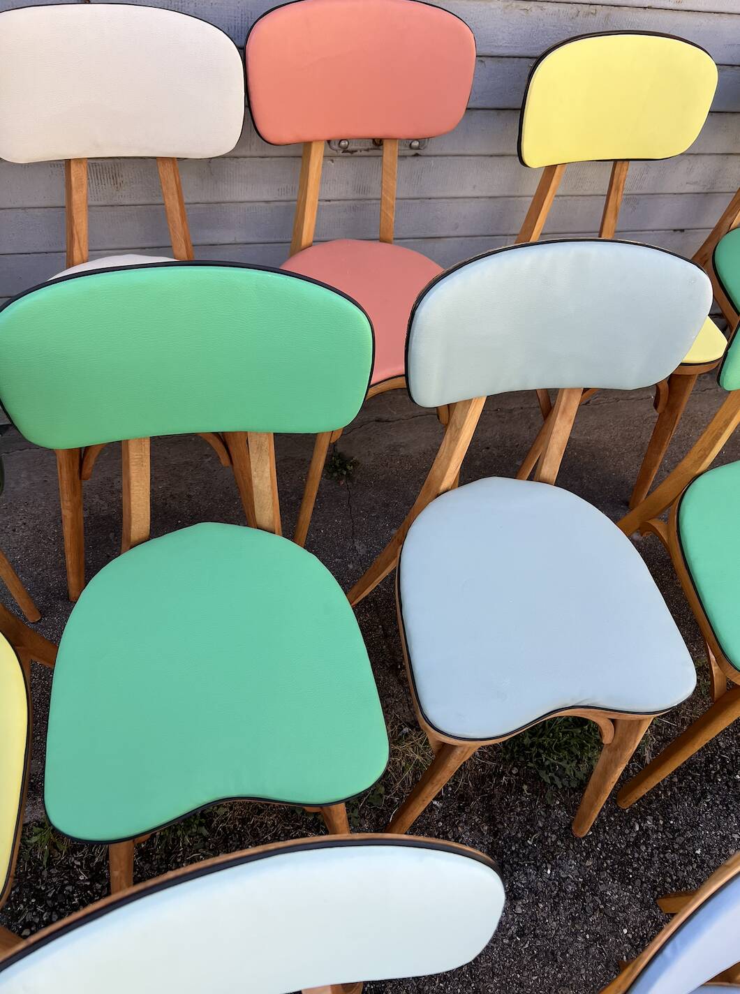 (lot) 14 Heart Compass Multicoloured Chairs