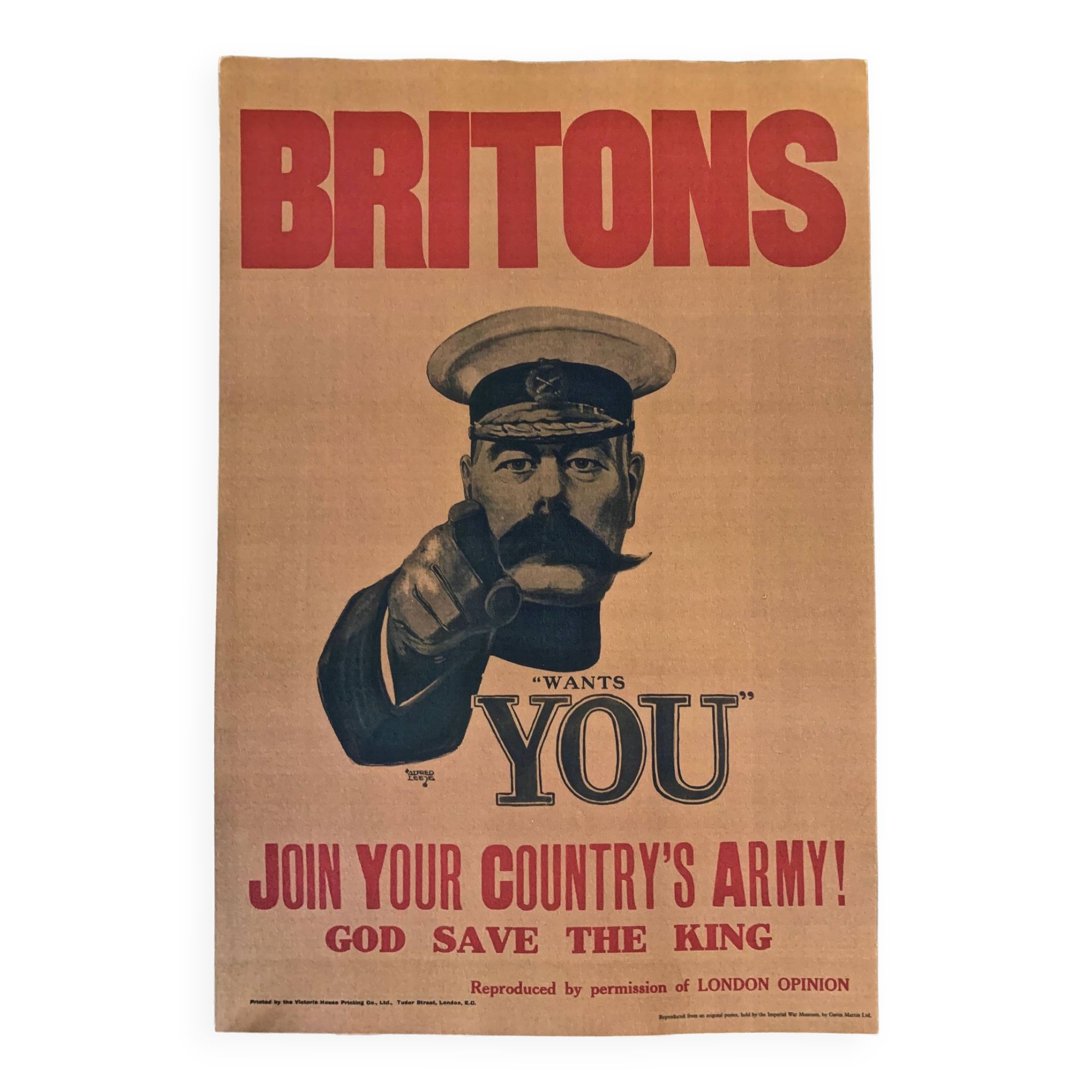 Print "Lord Kitchener Wants You" 1914 by artist Alfred Leete