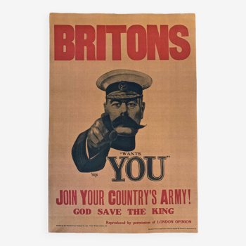 Impression "lord kitchener want you" 1914 de l'artiste alfred leete