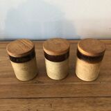 Set of 3 sandstone spice pots