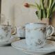 6 tasses à café en porcelaine fine