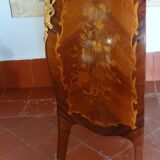 Louis XV inlaid chest of drawers in amaranth and mahogany veneer 101 x 89 cm
