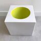 Vintage pop art cube vase / bowl white and green