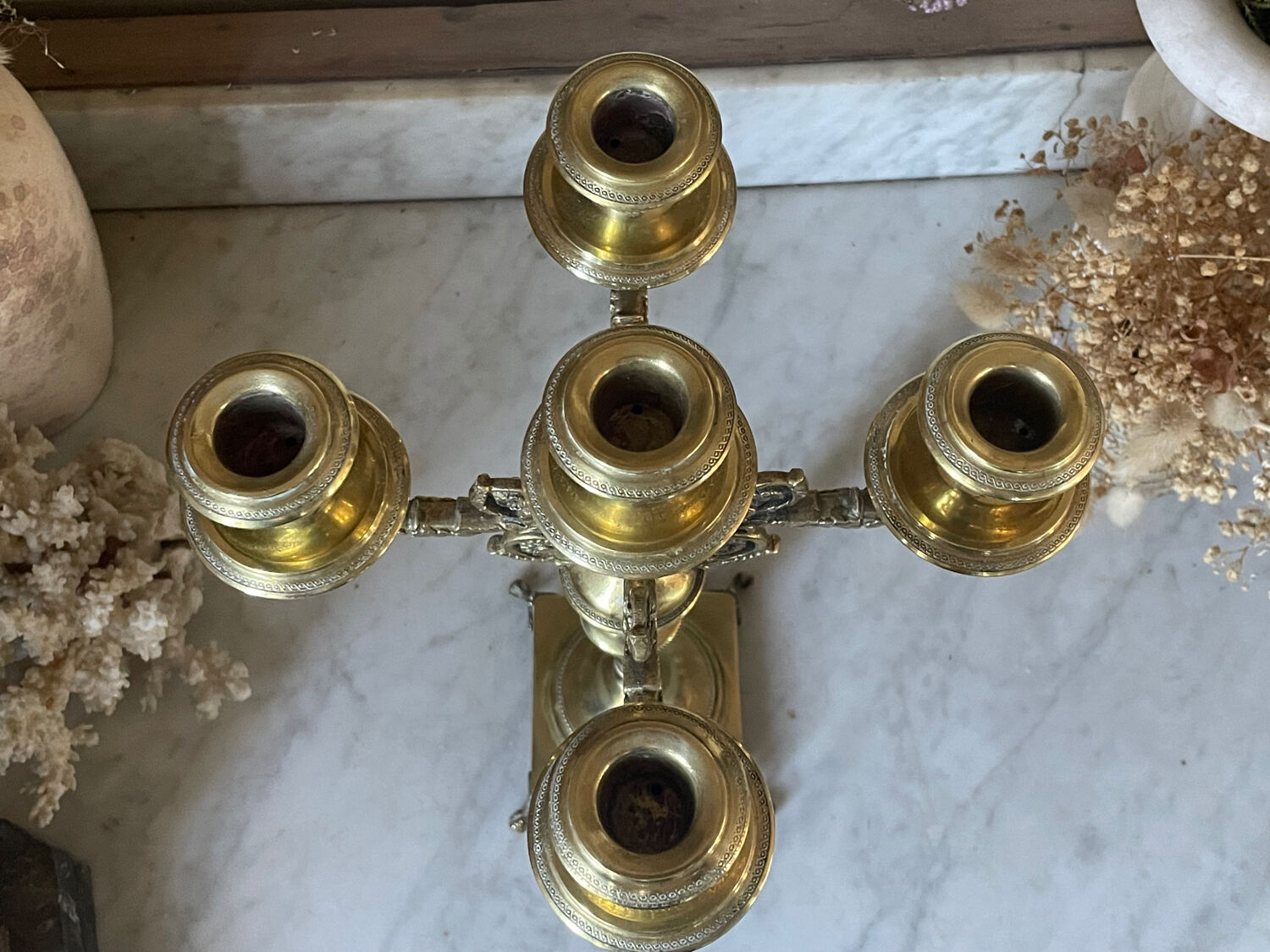 Antique brass candlestick