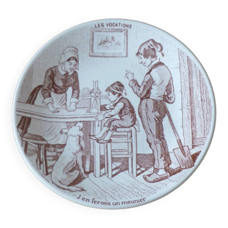 Sarreguemines talking plate "Vocations"