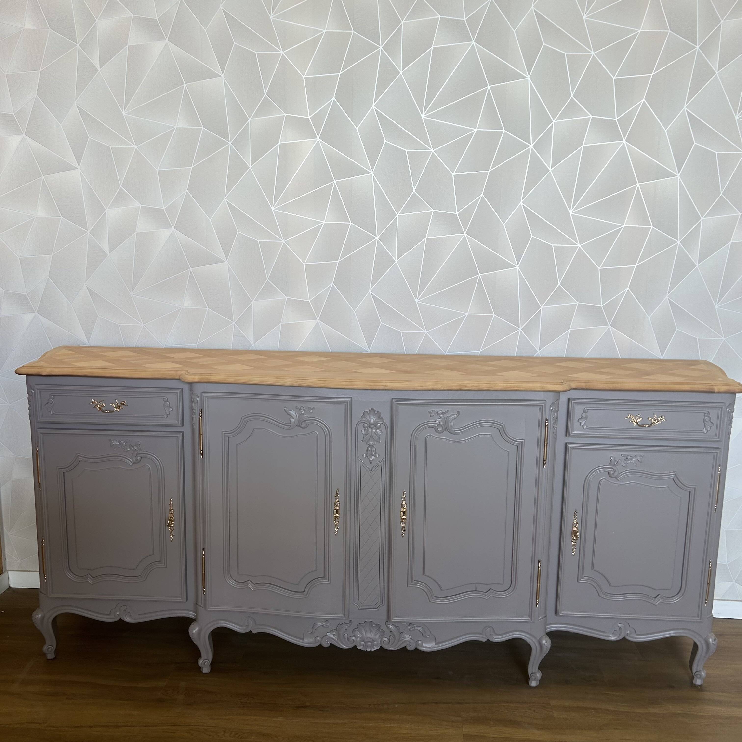 Vintage Regency sideboard restyled in taupe