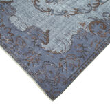 Handmade carved anatolian 1980s 161 cm x 267 cm blue carpet