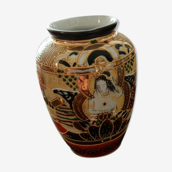 Vase asian porcelain pattern 10 cm high