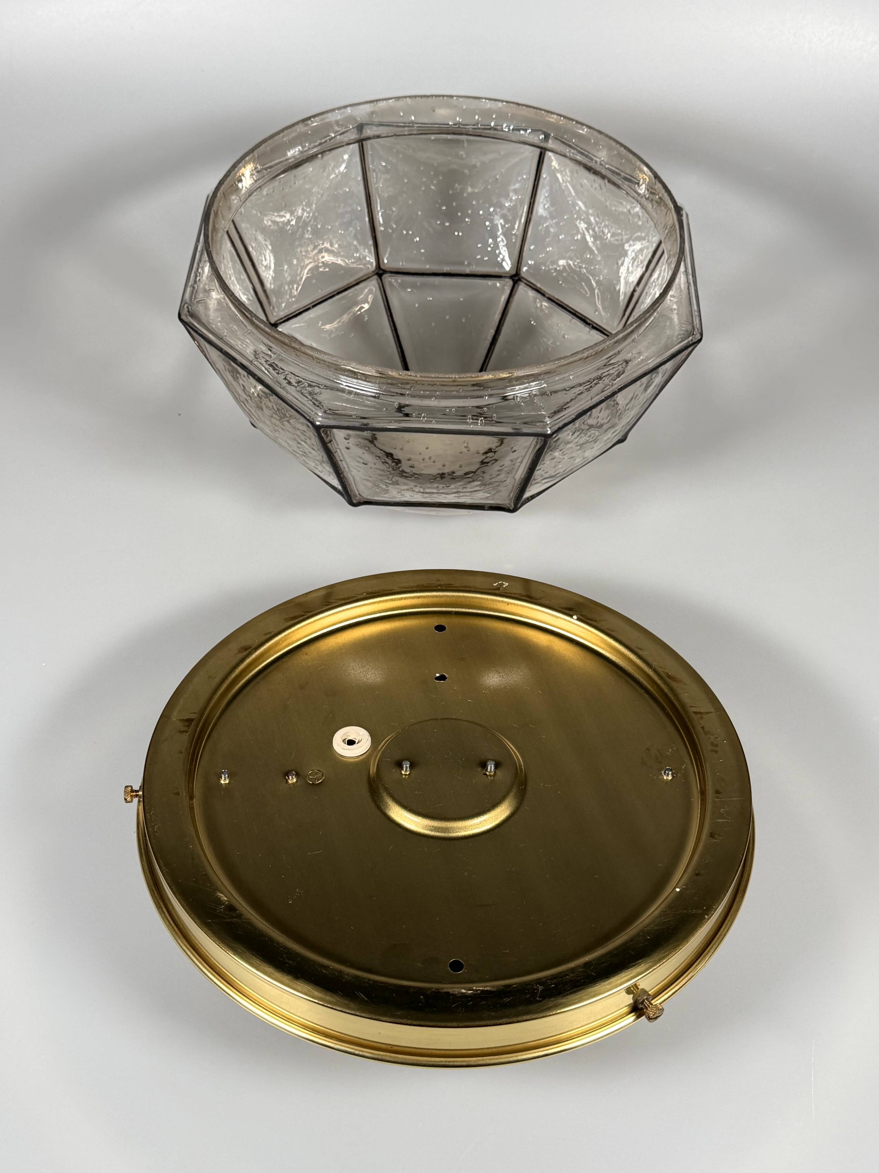 1960s 1970s Ceiling Lamp Flush Mount by Glashütte Limburg Germany