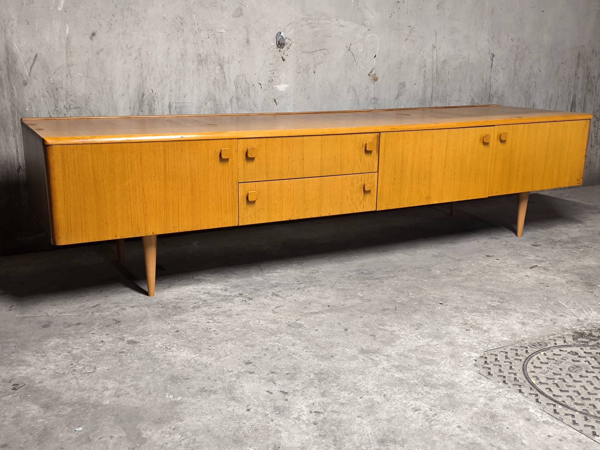 Vintage Scandinavian teak sideboard from the 1970s.
