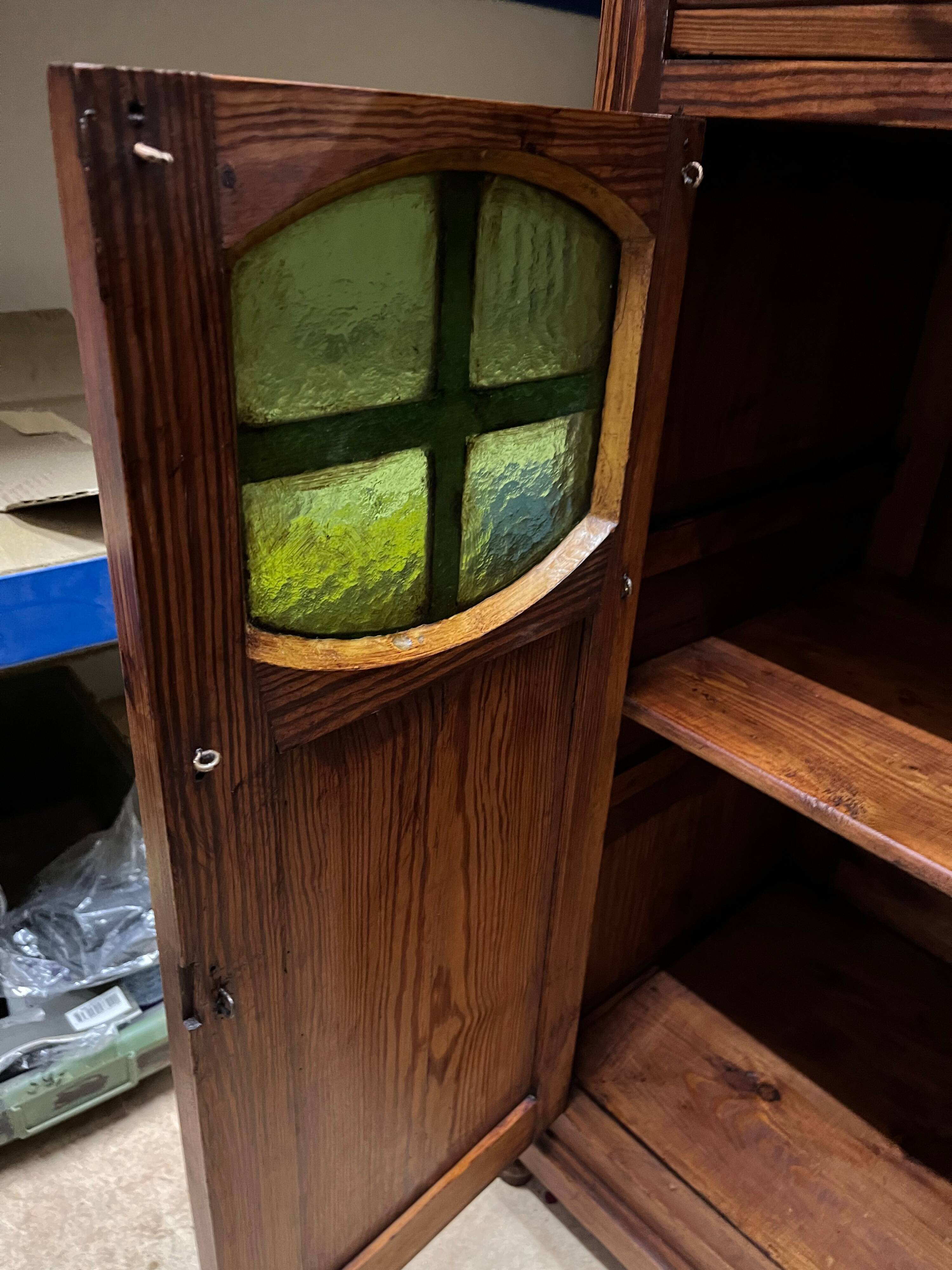 old children's wardrobe in fir