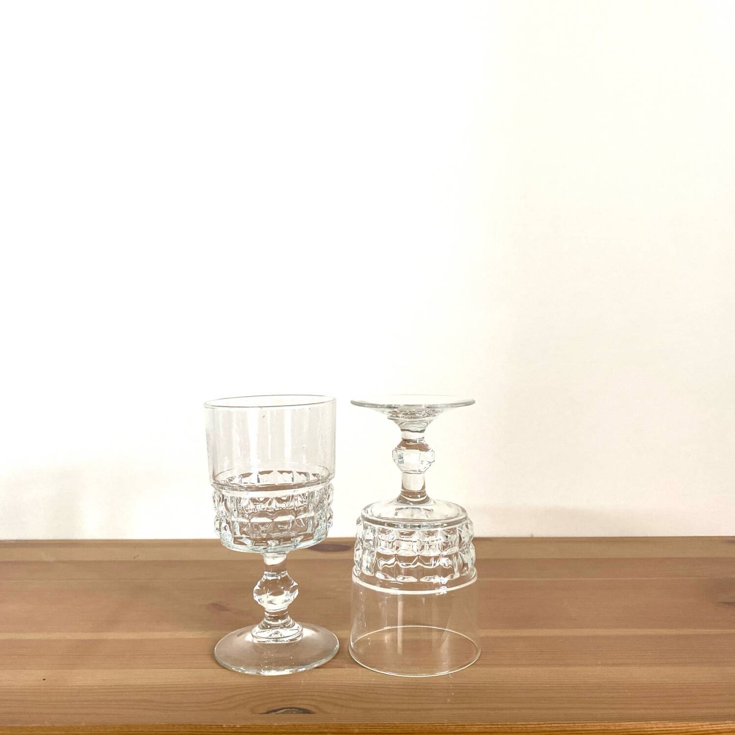 Red wine glasses - vintage - Luminarc - "Quadrille" model - Very good condition