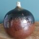 Fig-shaped oil lamp, stoneware soliflore, signed ceramic.