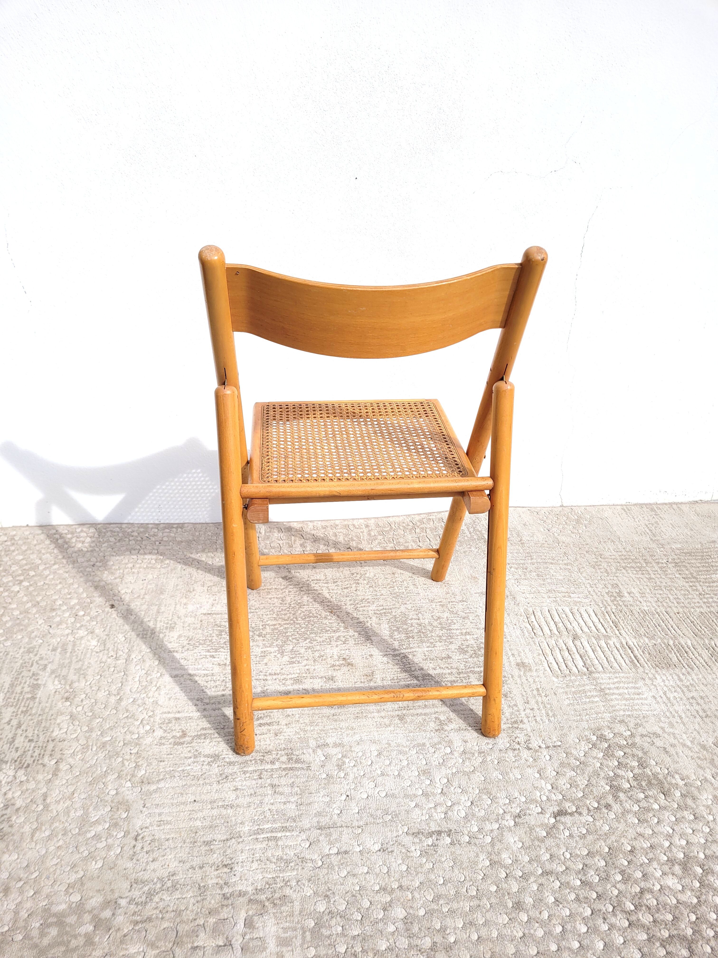 Folding chair vintage cannage 1970