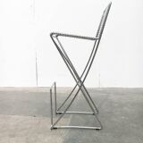 Postmodern German Kreuzschwinger bar stool by Till Behrens for Meyer Stahlmöbel, 1980s.