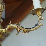 Louis XV style chandelier in bronze with 3 arms of light.
