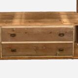 Art deco shelf display case in solid fir 20th century