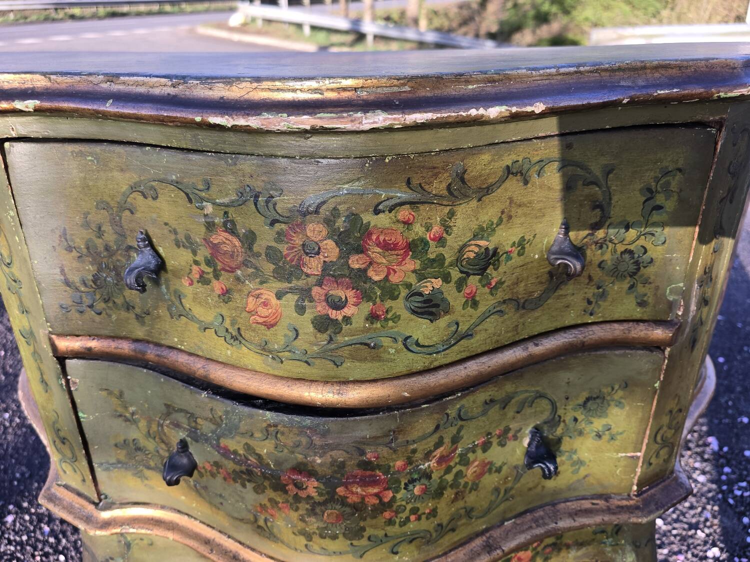 Antique vintage painted chest of drawers