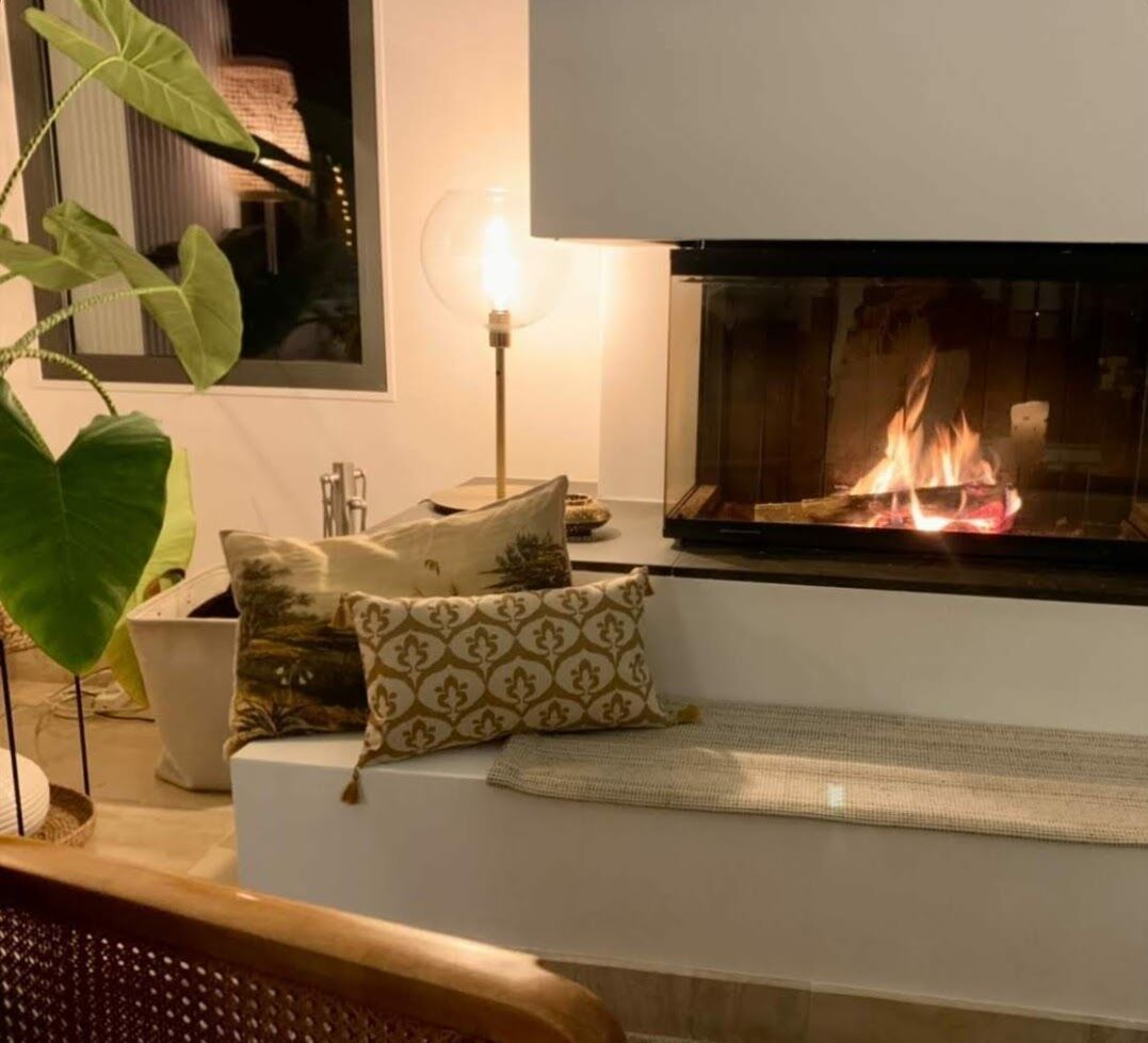 Ikat style ottoman cushion cover beige / havana ocher - 30 x 50